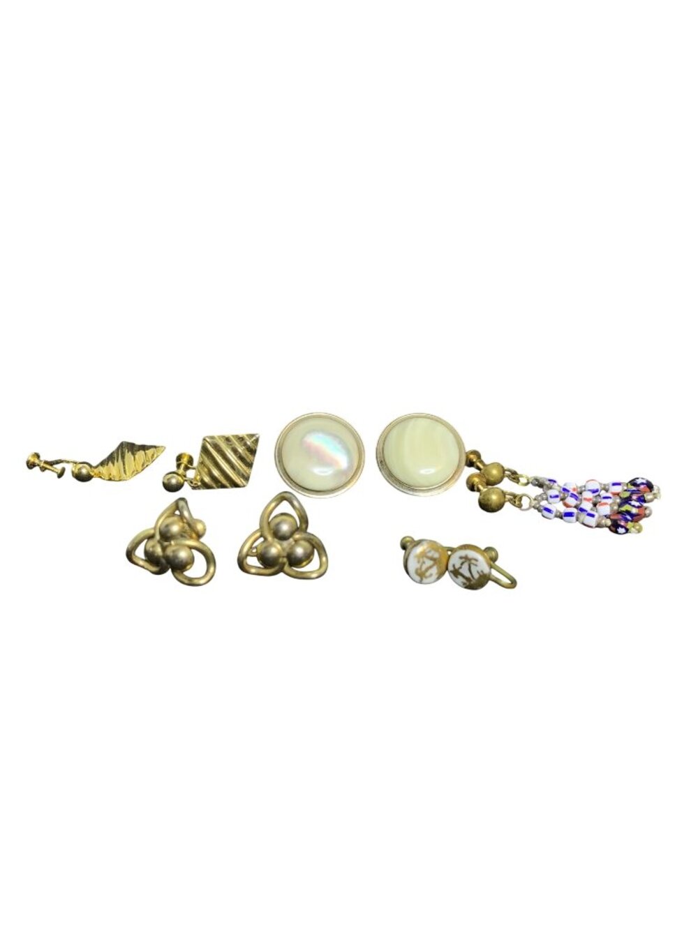 Vintage Gold Tone Screw Back Earrings (2309)